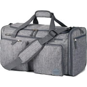 WANDF Foldable Sports Gym Bag with Wet Bag & Shoes Compartment, Travel Duffel for Men and Women (Grey)