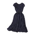 thumbnail image 2 of Jusqu'à 65 % de Rabais! Robes d'Été Mode pour Femmes 2024 Grande Taille Jupe Mi-Longue Robe à Manches Courtes avec Pois Robe Plissée, 2 of 3
