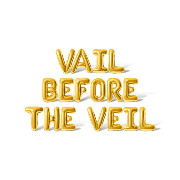 Letter Balloons - VAIL BEFORE THE VEIL 16" Inch Alphabet Letters Foil Mylar Balloon Bachelorette or Bridal Shower Party Banner (Gold)