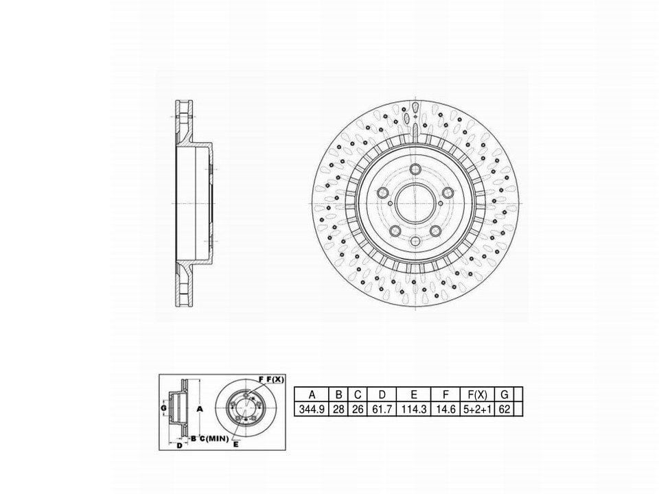Winstop Brake Rotor, Rear WS251989, Lexus IS F 2014-2008