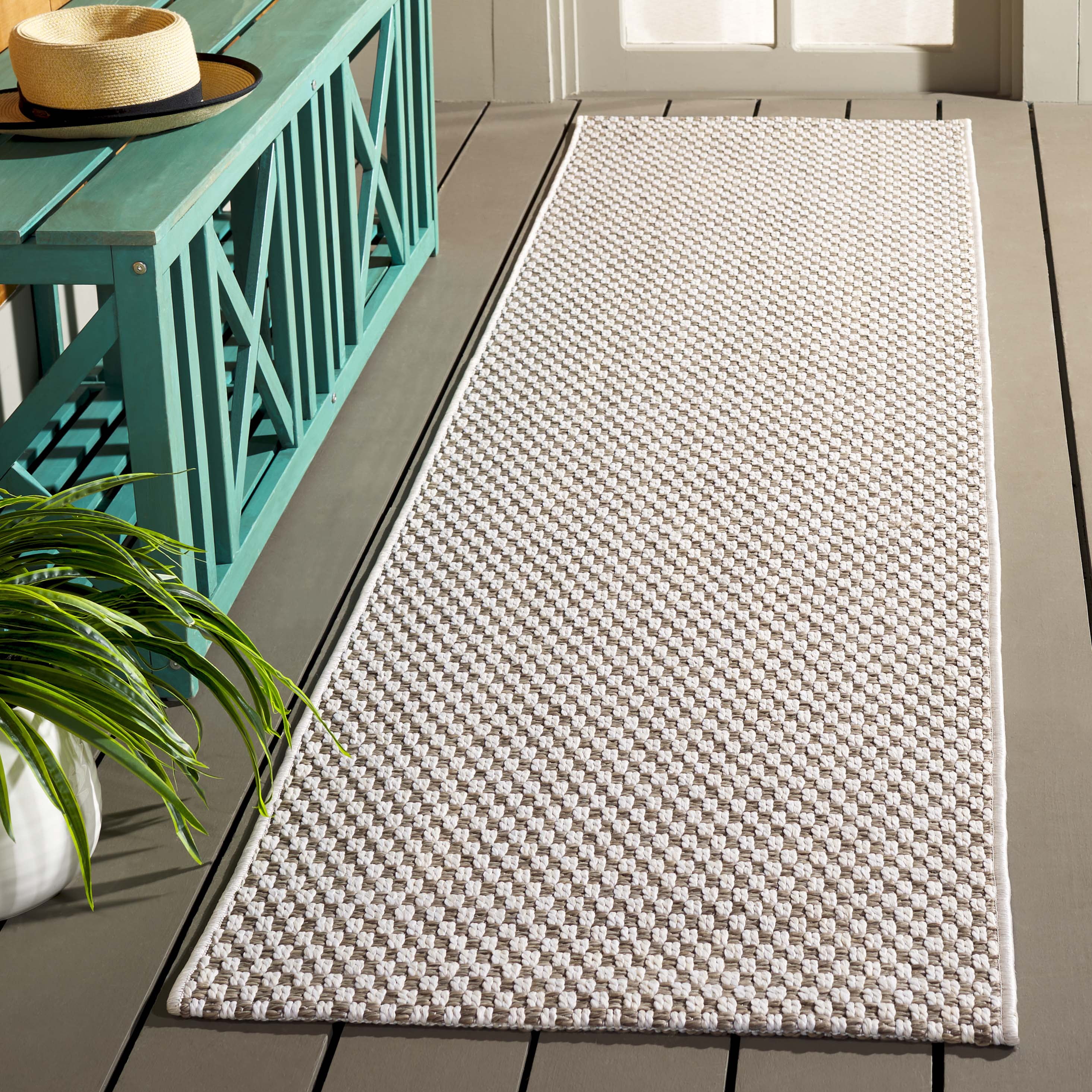 Safavieh Sisal All-Weather Delroy Solid Indoor/Outdoor Runner Rug, Natural/Ivory, 2'2" x 5'