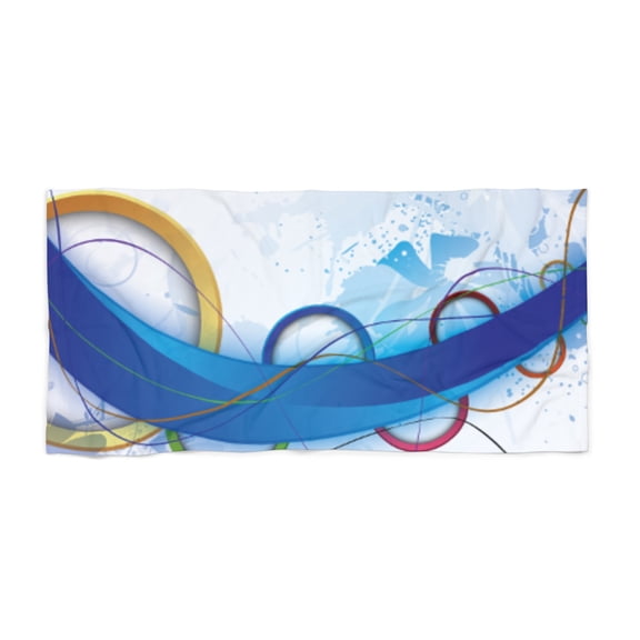 Blue Geometric Pattern - Beach Towel