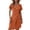 Orange, variant on Tshirt Dress Women Cotton Linen Short Sleeve Crewneck Quarter Zip Midi Dress Casual Summer Dress with Pockets