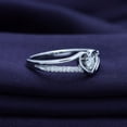 thumbnail image 6 of 18K White Gold Plated Split Shank Heart Ring | Moissanite Diamond Promise Ring For Women | Heart Shape Jewelry Gift For Her (0.17 Ctw) Ring Size-8, 6 of 6