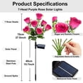 thumbnail image 4 of Rirool 2-Pack Red Solar Rose Flower Garden Stake Lights, 7 Heads Outdoor Waterproof Decorative Lights with 8 Modes, Auto On/Off Warm White LED for Yard Lawn Patio Pathway Decor, 4 of 8