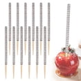 thumbnail image 2 of Wooden Pointed Skewers for Caramel Apple,Caramel Apple Sticks,Dessert Sticks with Rhinestones Mesh Wrap,Suitable for Halloween Birthday Party Wedding and Christmas,5.79",12Pcs, 2 of 2