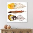 thumbnail image 3 of Designart 'Ethnic Yellow Feather From Wing On White' Bohemian & Eclectic Framed Art Print, 3 of 4