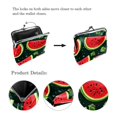 thumbnail image 3 of Watermelon Premium Microfiber Coin Purse with Zinc Alloy Jaws - Stylish & Compact 4.3x4.7 in/11x12 cm Wallet for Men, 3 of 7