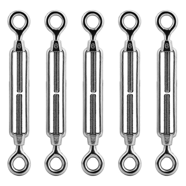 6Pcs Wire Rope Tensioner with Hook and Eye - 304 Stainless Steel, M6 Tensioner