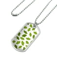 thumbnail image 2 of Ginko Biloba Leaves Pattern Military Dog Tag Pendant Necklace with Chain, 2 of 4