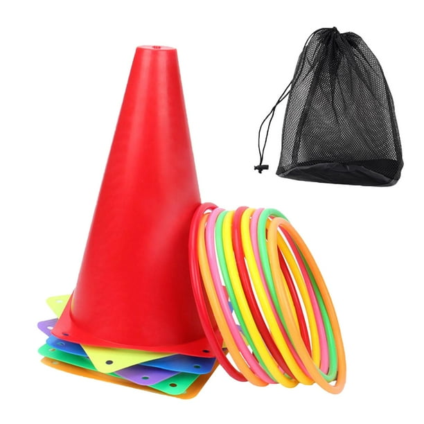 Juego de lanzamiento, juego de carnaval, juego de patio trasero colorido, juego de conos y anillos para actividades en interiores y exteriores,