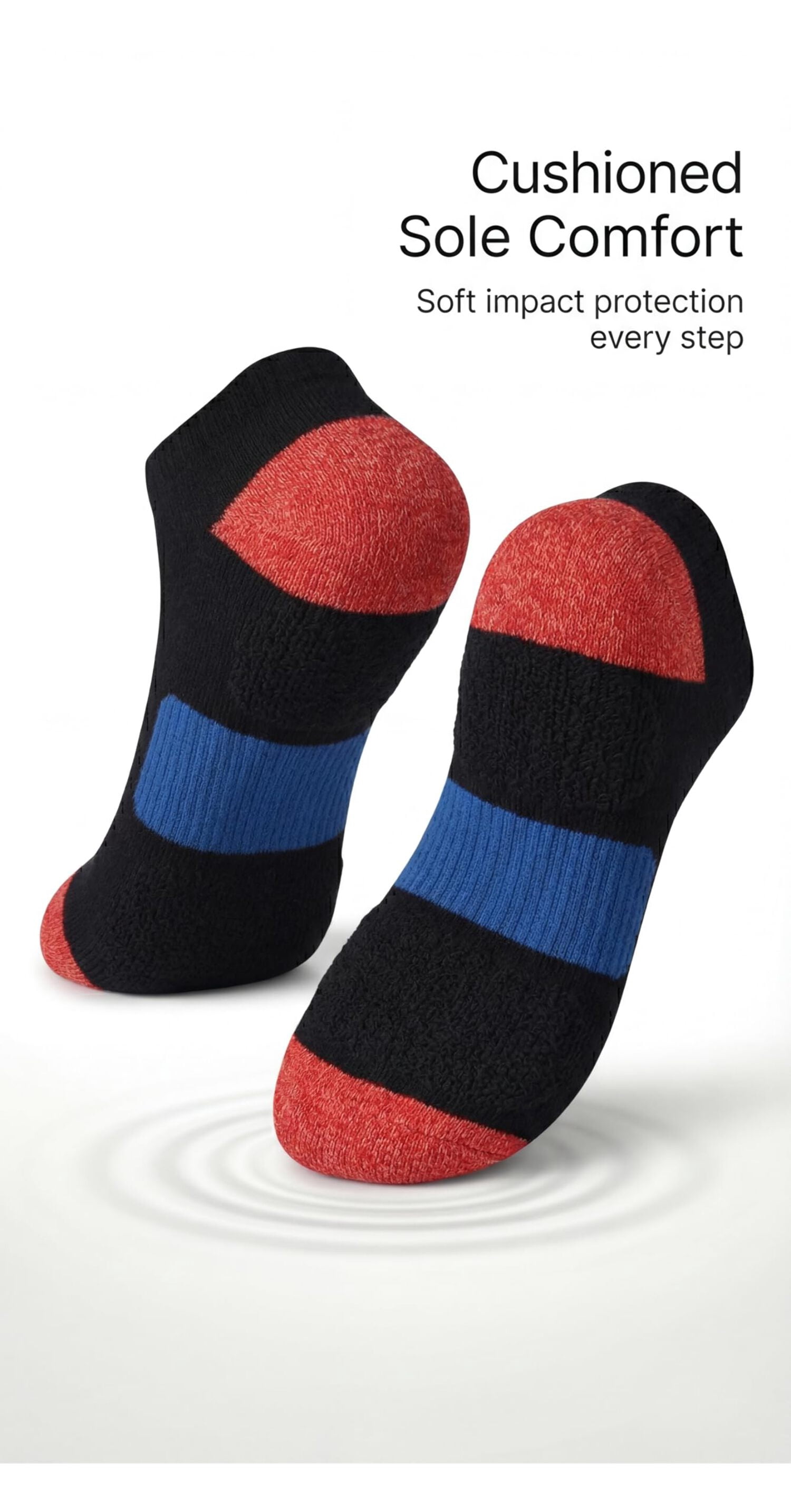 Tipi Toe Women's Athletic Ankle Socks with Arch Support 12-Count