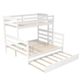 thumbnail image 5 of Euroco Wood Twin XL over Queen Bunk Bed with Trundle, 3 Beds in One Design, White, 5 of 14