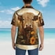 thumbnail image 4 of Balery Vintage Sunflower Cow Camisas hawaianas de manga corta para hombre, camisas playeras de corte holgado, camisas de vacaciones con botones,Medium, 4 of 7