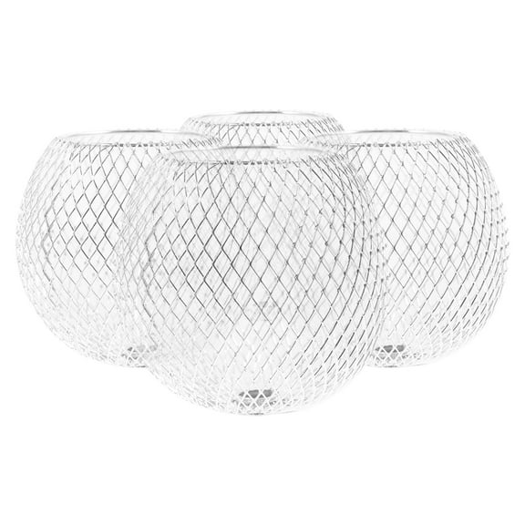 WASHWEPE 4Set Vintage Cage Lampshade Decorative for Home Decor Crafted Design Ceiling Light 7.5X7.5X7.5In