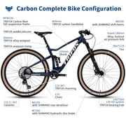 PIONEER Outroad Mountain Bike Double Full Suspension MTB for Adult, M6100 12-Speeds Carbon Fiber Full Suspension MTB MFM100, Dual Disc Brake Bikes for Men Women