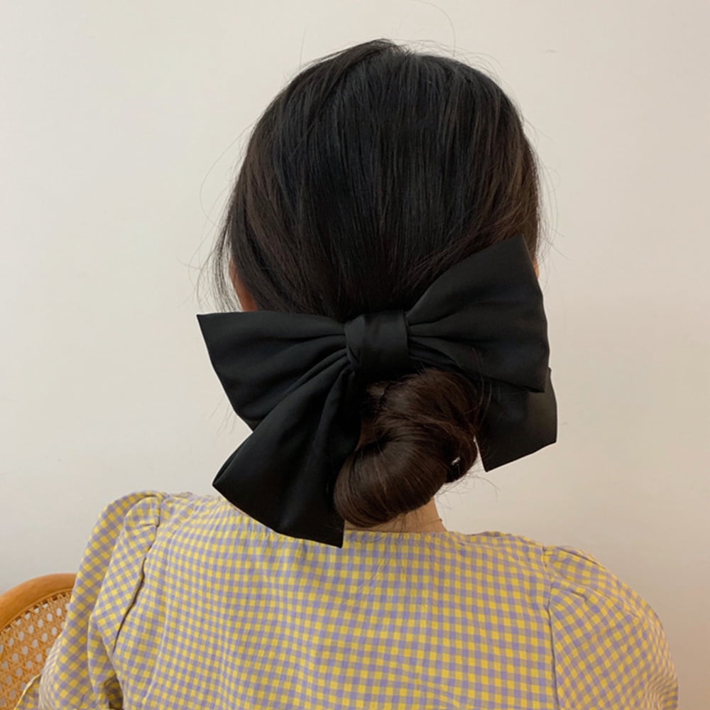 Big Hair Bow，2PCS Bow Hair Clips For Women Girls Red Hair Bow Hair Barettes Satin Bow Hair Accessories For Women by