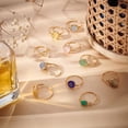 thumbnail image 2 of 10 anillos de 10 estilos, ajustables, con gemas, envueltos en alambre de cobre, irregulares y coloridos, para mujer., 2 of 9
