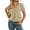 Beige, variant on MIXUE Boho Tops For Women Summer Solid Color V Neck Short Sleeve Casual T-shirts Activewear,Beige,L