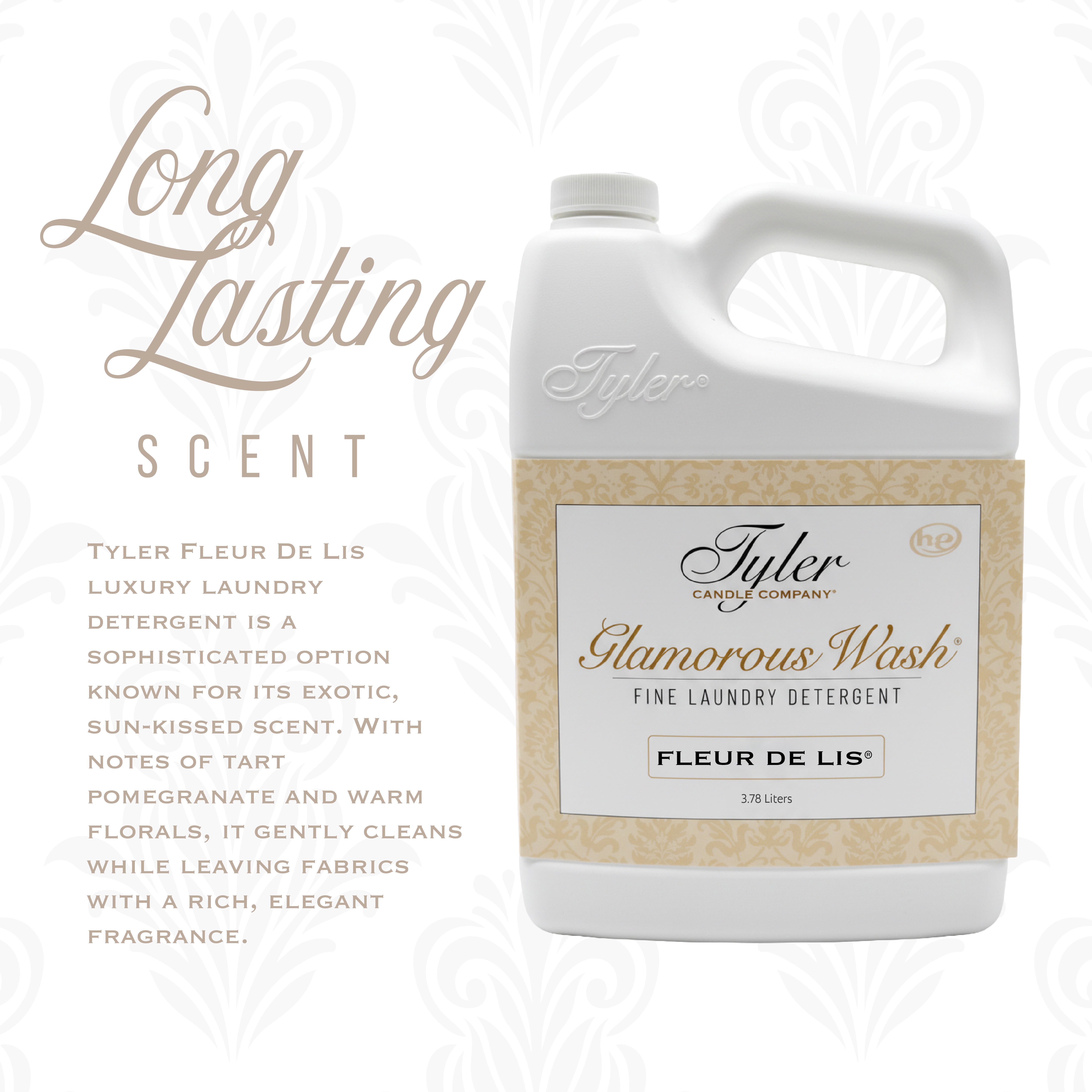 Tyler Candle Fleur De Lis Glamorous Wash Liquid Laundry Detergent, 48 Loads, 128 fl oz