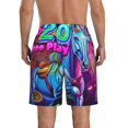 thumbnail image 3 of KLL Neon Free Play Men's Casual Summer Beach Shorts Hawaiian Shorts with Pockets-Medium, 3 of 5