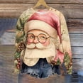 thumbnail image 2 of AINIYS Christmas Sweatshirt for Women Santa Pullover Cute Crewneck Xmas Shirts Funny Printed Graphy Sweatshirts Pink Pullover for Women _d M, 2 of 4