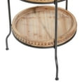 thumbnail image 5 of DecMode 17" x 51" Brown Metal Arched 3-Tier Shelving Unit with Scroll Top, 1-Piece, 5 of 13