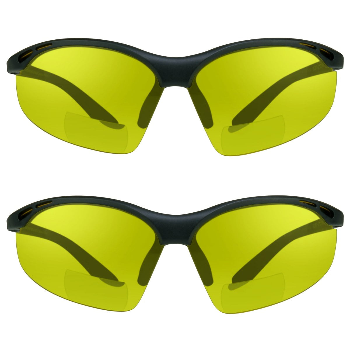 Prosport Sunglasses Prosport 2 Pairs Safety Bifocal Reader Glasses Night Yellow Lens Ansi Z87