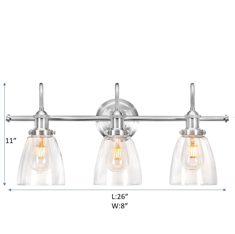 Warehouse of Tiffany Annha Sand Nickel 3-Light Cone Glass Shade Wall Sconce