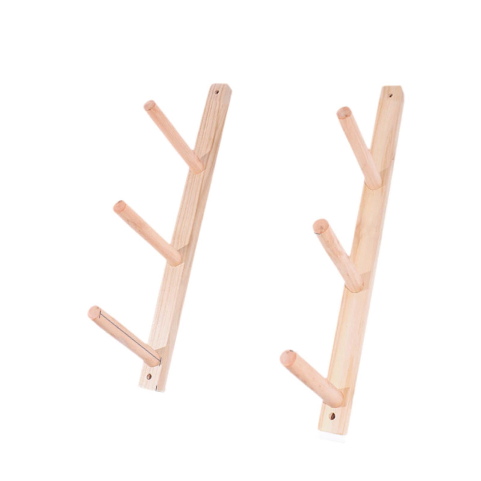 Fiocias 2 Pieces Wood Yoga Mat Storage Rack Gym Organizer Yoga Mat Holder for Skateboard 3 Tier