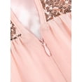 thumbnail image 6 of iEFiEL Girls Wedding Bridesmaid Dress Sparkle Sequins Chiffon Dress Cut-Out Floor Length Party Gown A Pink 6, 6 of 7