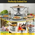 thumbnail image 6 of PRIJESSE 2 PACK Chafing Dish Buffet Set with glass lid, 5Qt Round Stainless Steel Chafer for Catering,Buffet Servers and Warmers Set, Silver, 6 of 7