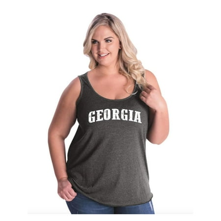 Georgia State Flag Women Curvy Plus Size Tank Tops