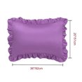 thumbnail image 4 of Unique Bargains 2-Piece Satin Ruffled Edge Pillowcases, King, Purple, 4 of 7