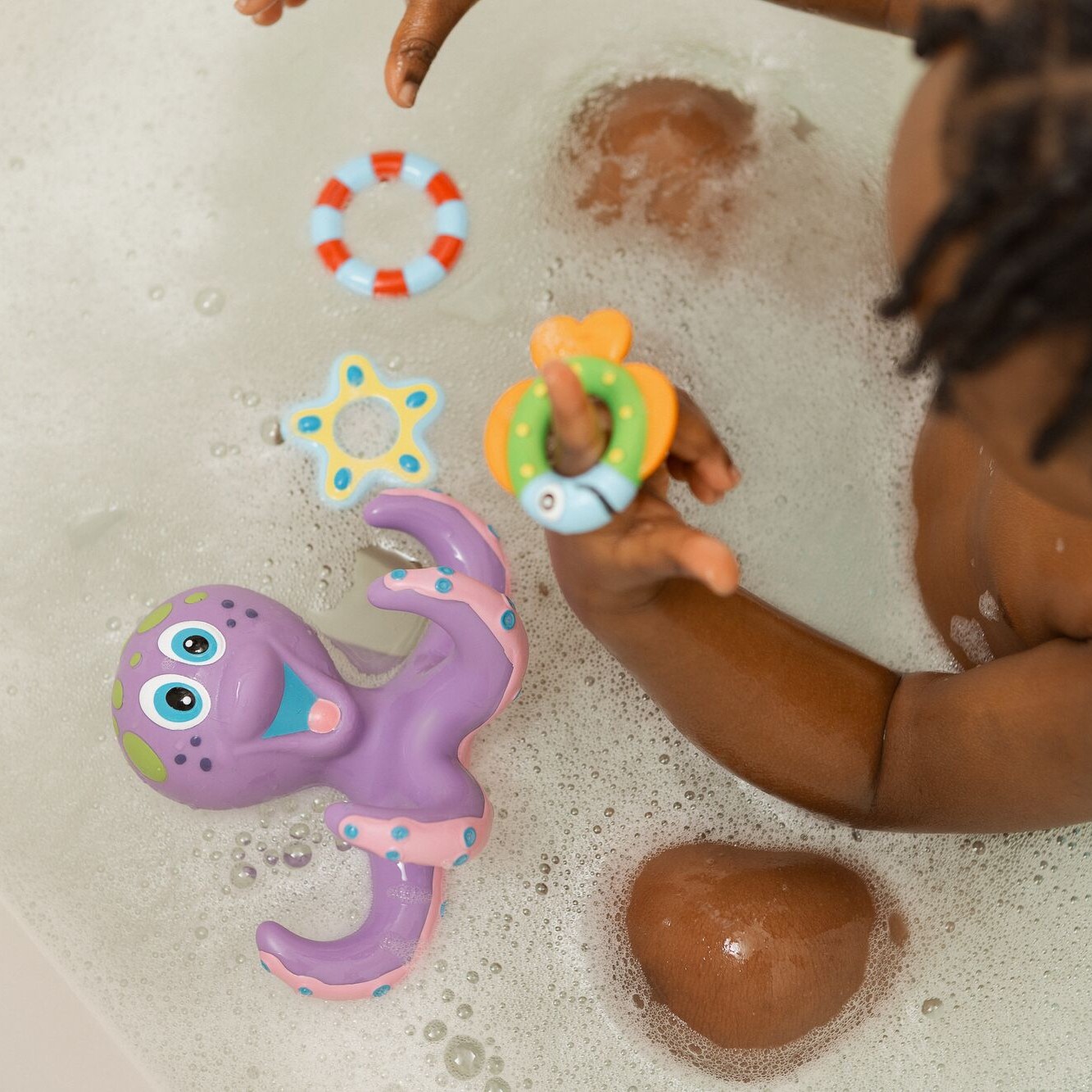 Nuby Purple Octopus Hoopla Bath Toy with Rings photo 7