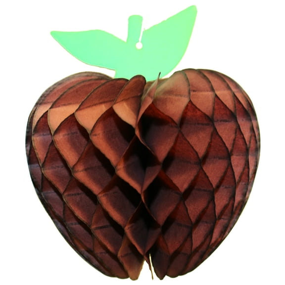 3-pack Devra Party 7 Inch Honeycomb Tissue Paper Apple Decoration, Brown