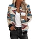 thumbnail image 2 of Chaquetas y abrigos casuales sin capucha de manga larga para mujer Sudadera holgada de manga larga con cremallera Chaqueta informal de béisbol de punto grueso Chaqueta de poliéster para mujer, 2 of 5