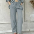 thumbnail image 2 of VISALY Lounge Pants Women with Pockets, Women's Everyday Solid Color Casual Pants Drawstring Elastic Waist Pockets Trousers Womens Daily Elastic Waist, 1 Pack Pants for Women, Grey, XXL, 2 of 6