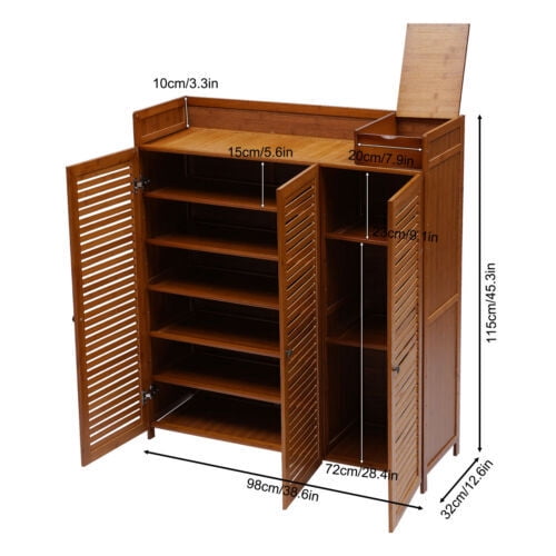Shoe Organizer Closet Cabinet Wood Shoe Storage Rack Entryway Shoe Cabinet