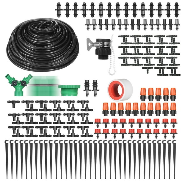 Kit de riego por goteo para plantas, sistema de riego DIY con boquillas, goteros de 40 metros, tuber Irfora Kit de riego