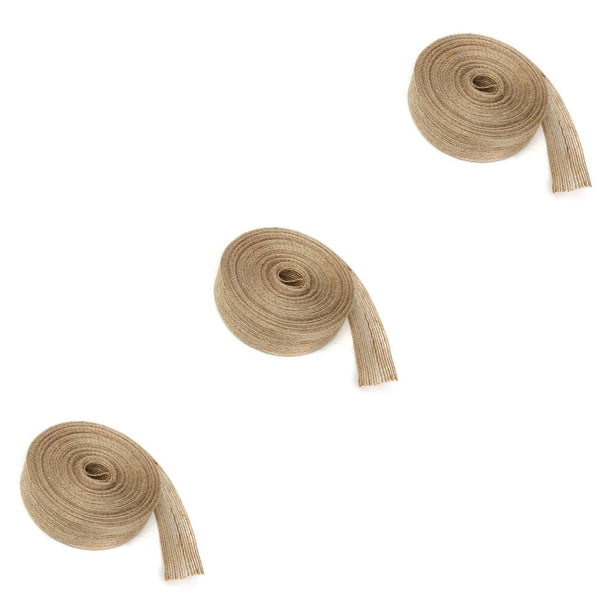 Matsuzay 10 M/rollo de yute Natural arpillera artesanía envolver cinta de arpillera bandera boda hogar suministros regalo pastel DIY No.02 3piezas Matsuzay CBP038178