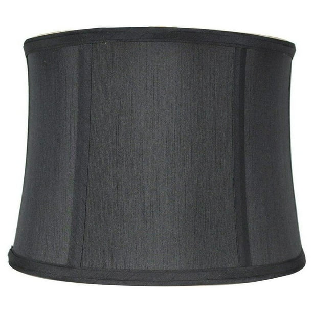 Urbanest Drum Lamp Shade,Faux Silk, 13x14x10", Black