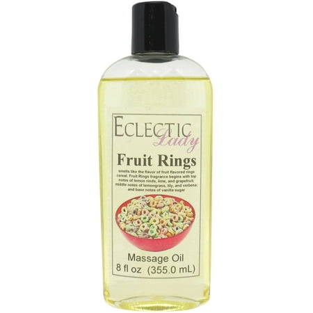 Fruit Rings Massage Oil by Eclectic Lady, 8 oz, Sweet Almond Oil and Jojoba Oil