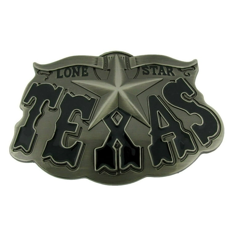 Lonestar Texas Text in Black Finished Belt Buckle Jumbo Large Big Cowboy Western Rodeo Style Walmart