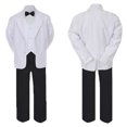 thumbnail image 2 of 5-7pc Formal Black White Suit Set Dark Gray Bow Necktie Vest Boy Baby Sm-20 Teen, 2 of 3