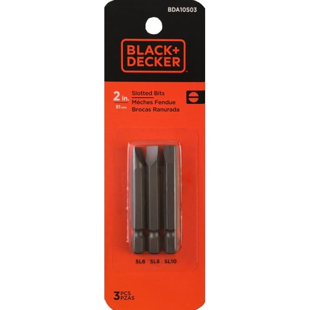 BLACK+DECKER BDA10S03 3Piece 2" Slotted Screwdriving Bits