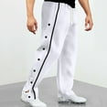 SnnmBlm Mens Away Basketball Pants High Split Button Sweatpants Open