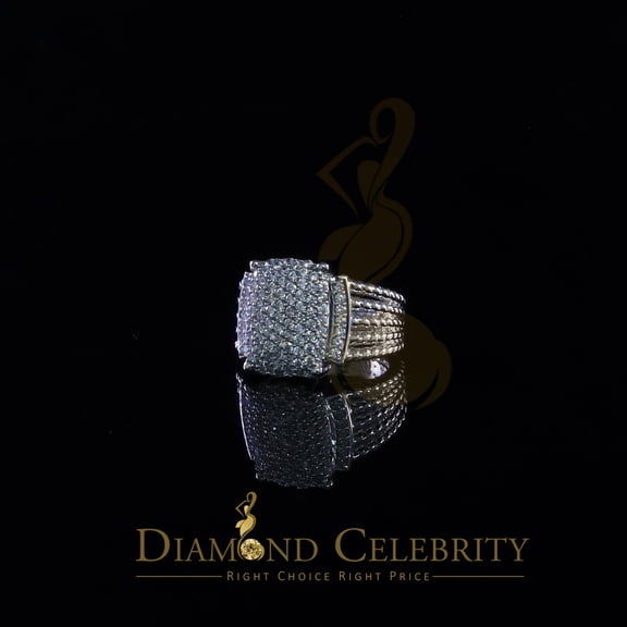 Diamond Celebrity's 925 Silver White Floral-Shaped 2.50ct Cubic Zirconia Engagement Womens Ring SZ 8