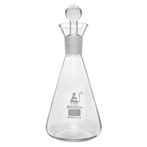 Iodine Flask, 500ml With Interchangeable Stopper, Socket Size 29/32