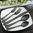 thumbnail image 3 of Vesteel 45 Pieces Black Silverware Set with Serving Utensils, Stainless Steel Modern Flatware Cutlery Set for 8, Eating Utensils Tableware Include Forks Knives Spoons, Mirror Polished, 3 of 7